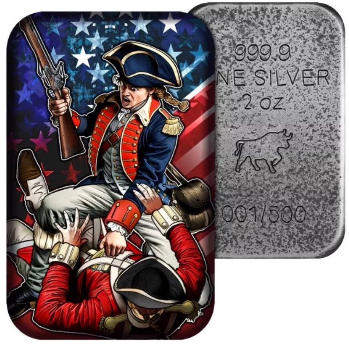 2024 Independence Day 2 oz Silver Colorized Premium Cast Bar