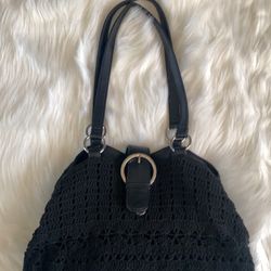 Vintage Black Knitted Type Purse 