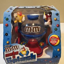 M&M'S VINTAGE MAKE A SPLASH LIMITED EDITION COLLECTIBLE CANDY DISPENSER BLUE