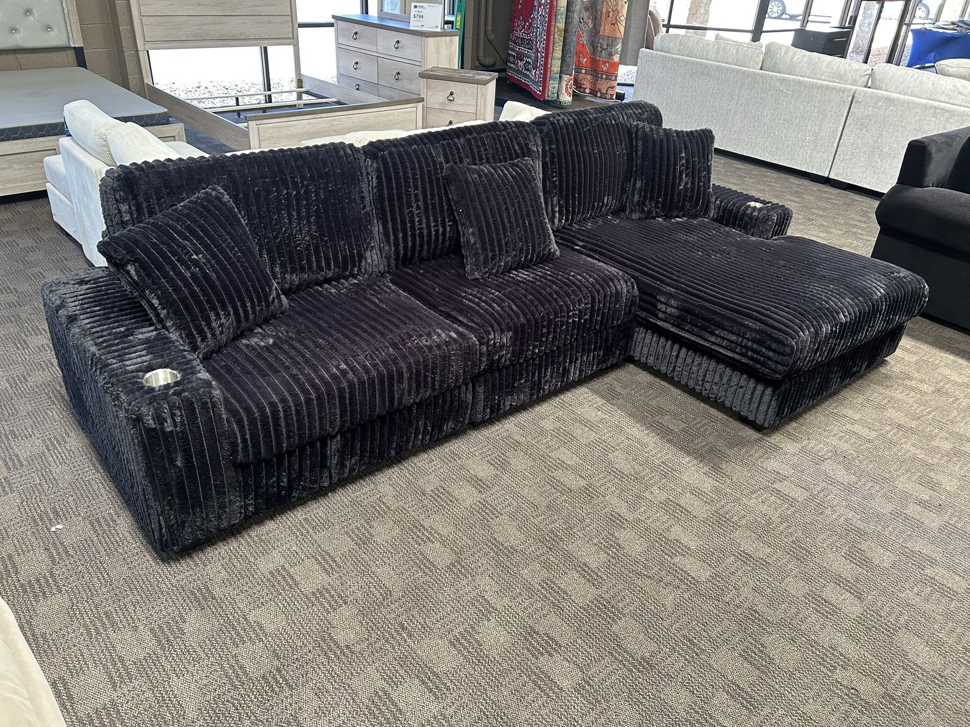 Black Deep Comfy Sectional