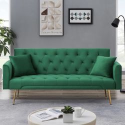 New in box 72"Modern Velvet Sofa Bed Futon,Convertible Folding Sleeper Bed Couch