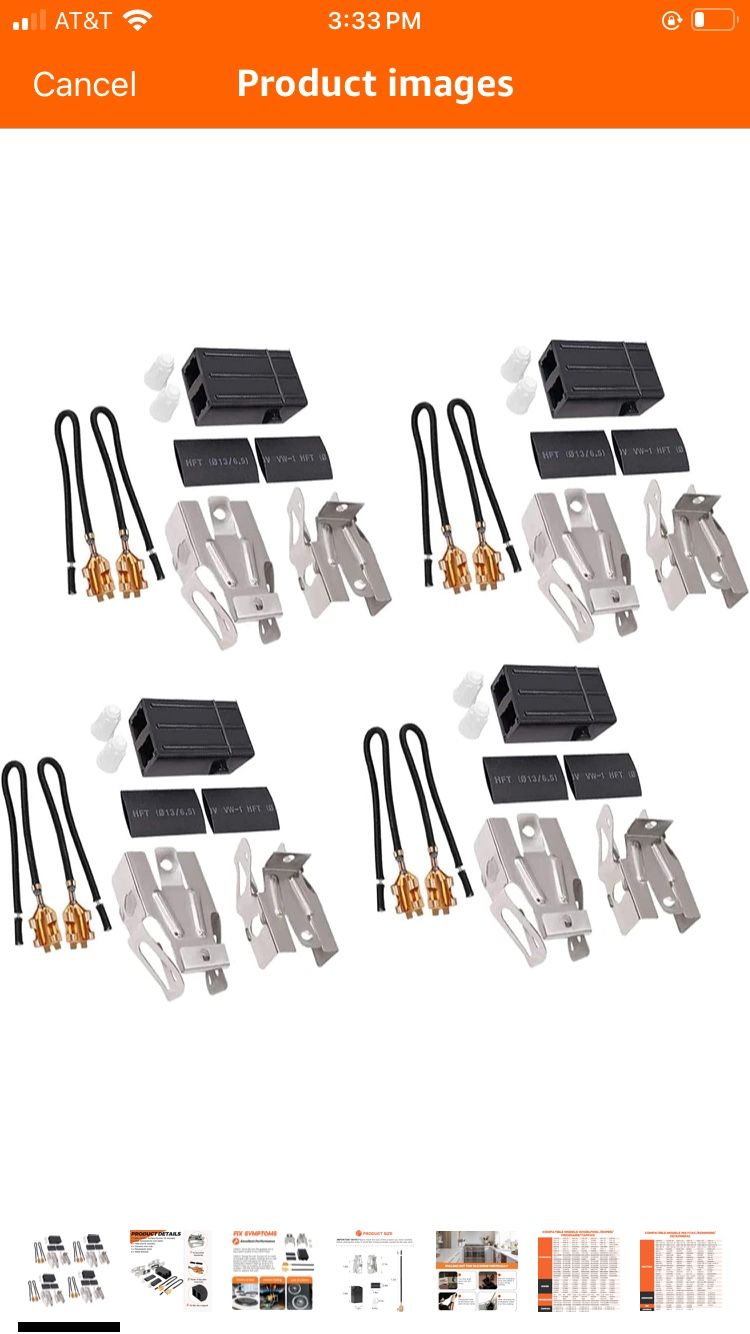 4Pack 330031 Range Burner Receptacle Kit - Replacement for Whirl-pool Ken-more Range/Stove