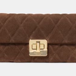 Kate Spade Carey Quilted Suede Mini Crossbody-Brown 