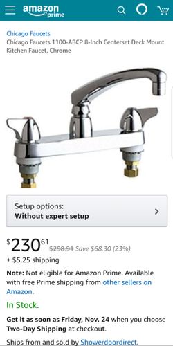 Chicago faucet 8" deck mount with swivel spout