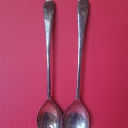 Sheffield England Fork Serving Set - 2 by Eisenberg Lozano 9.5” Silver Plate.