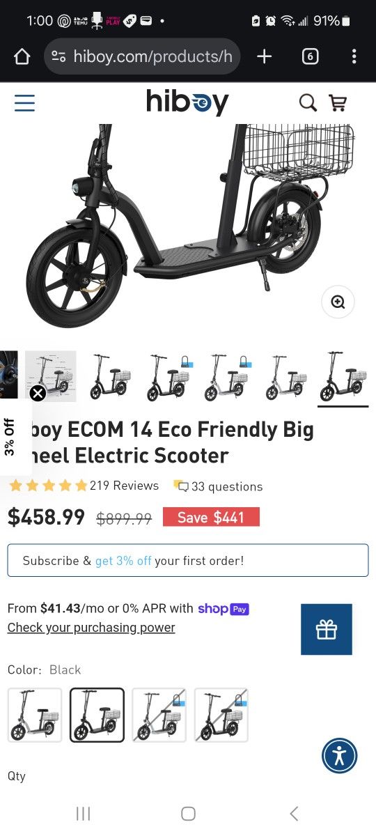 Hi -Boy Scooter BRAND NEW OTB