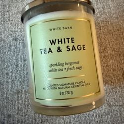 NEW White Tea & Sage Candle Bath & Body Works