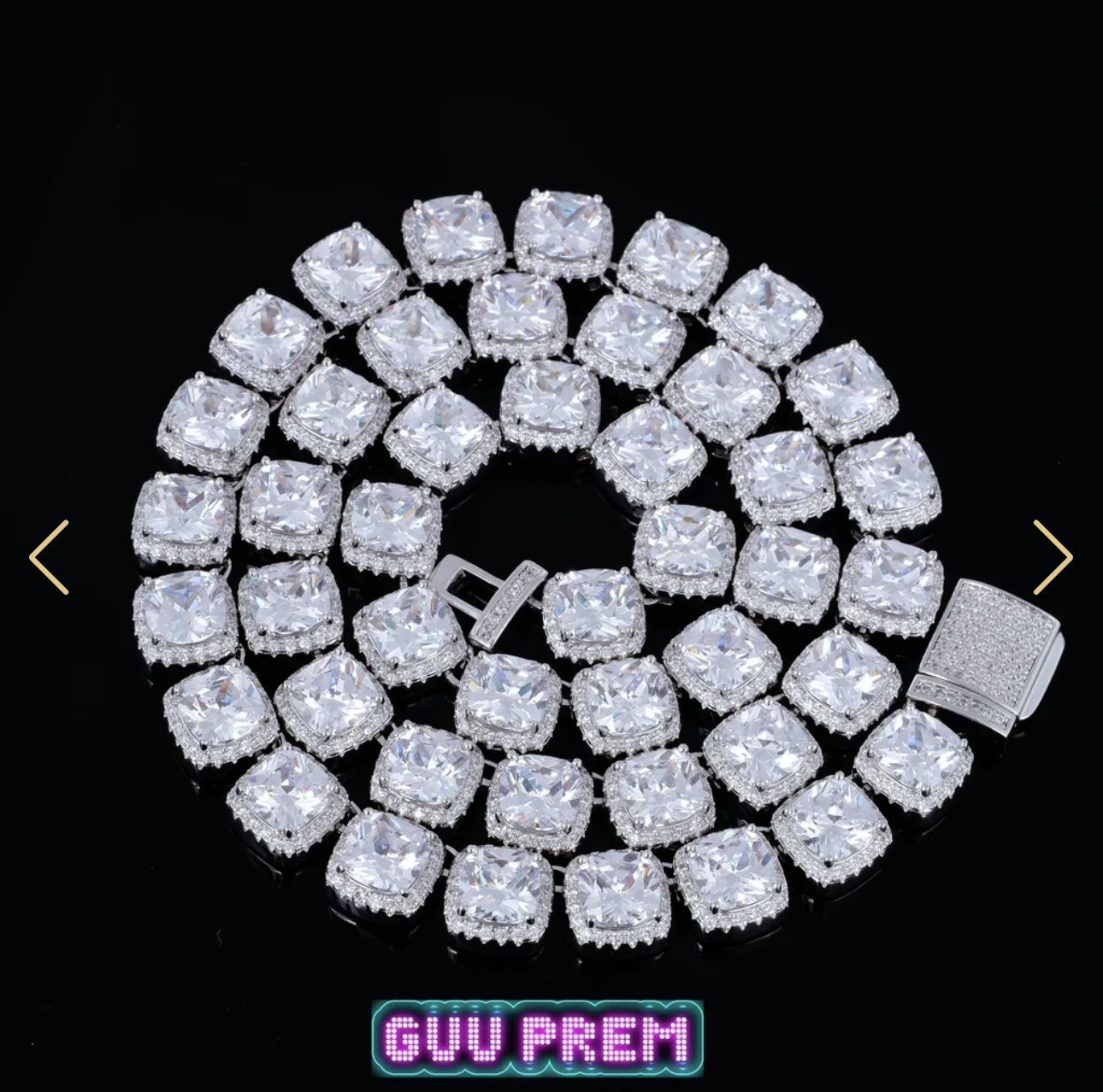 18” GLACIER CLUSTERED TENNIS CHAIN IN WHITE GOLD