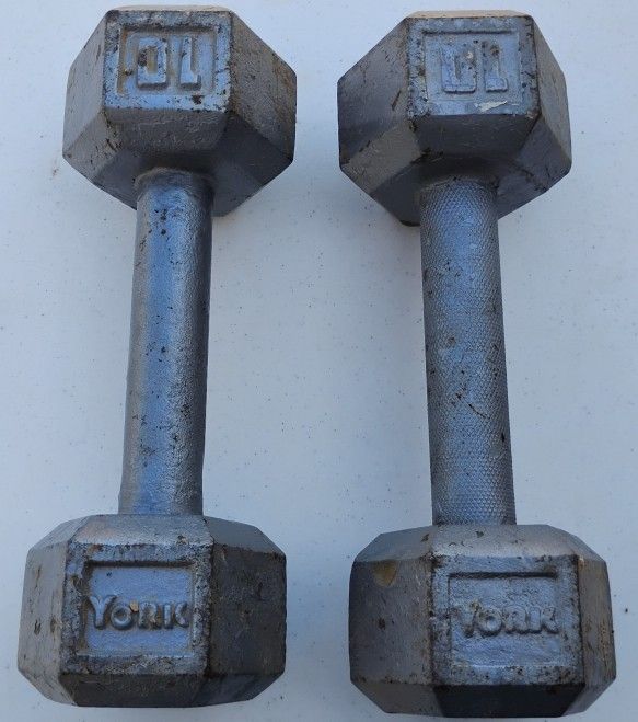 York 10 LB. Dumbbells