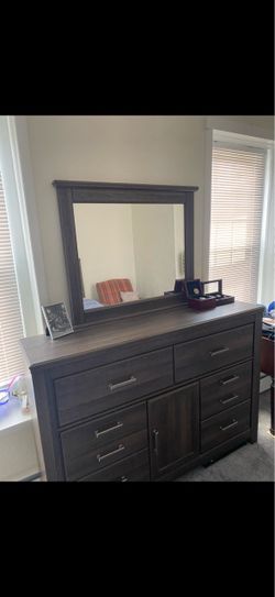 Brown Dresser with Mirror