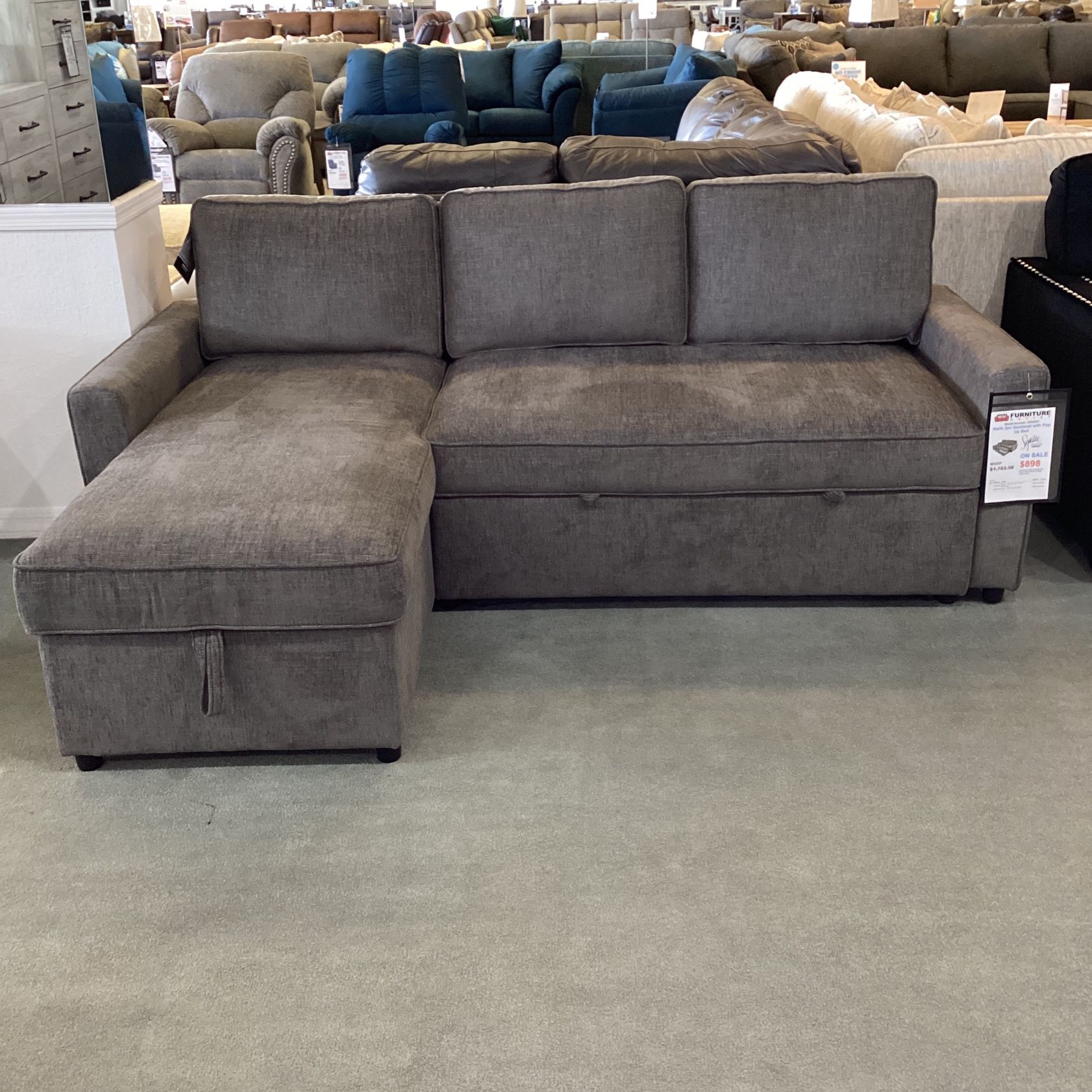 Kerle 2pc Sectional With Pop Up Bed