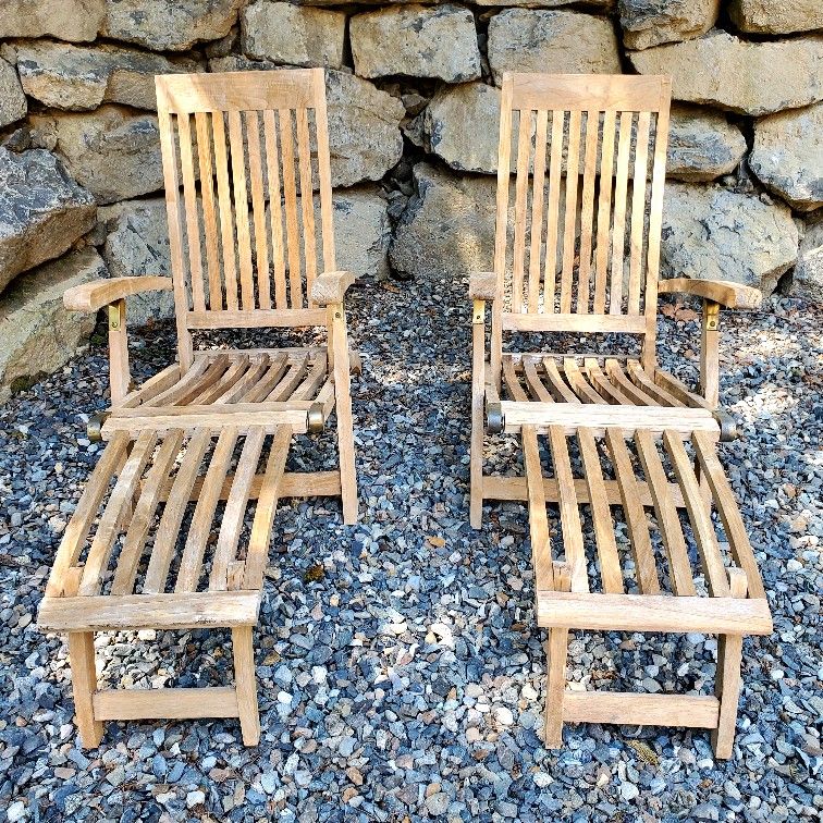 Teak Steamer Lounger Chairs