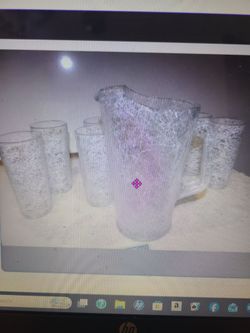 Vintage speg string pitcher/glasses