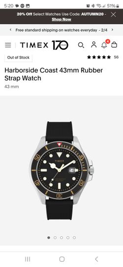 Timex Watch 43mm Rubber
Strap Watch