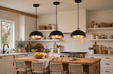 Black Dome Pendant Lights Set of 3