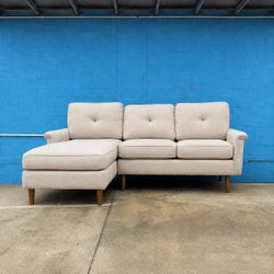 DELIVERY Beige Fabric Sectional Sofa with Chaise