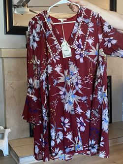 Burgundy Flowy Dress