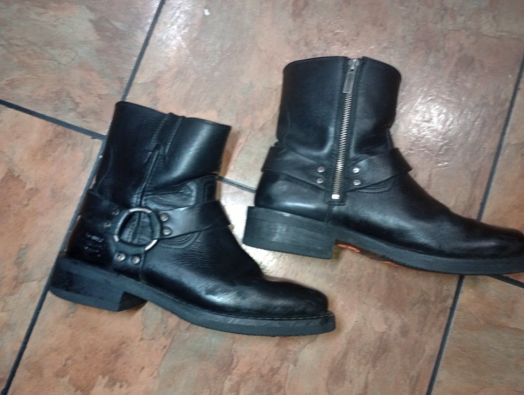 Harley-Davidson Men's El Paso D94422 Harness 7 Inch Black Boots Sz 9 Wide Zipper
