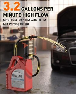 Brand New Auto-Stop 3.2 GPM Cordless Fuel Transfer Pump with Built-in 4000mAh