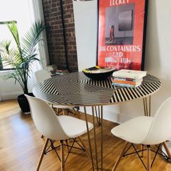 Chaderick Round Metal Base Dining Table