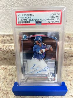 Zyhir hope bowman 1st chrome autograph psa 10