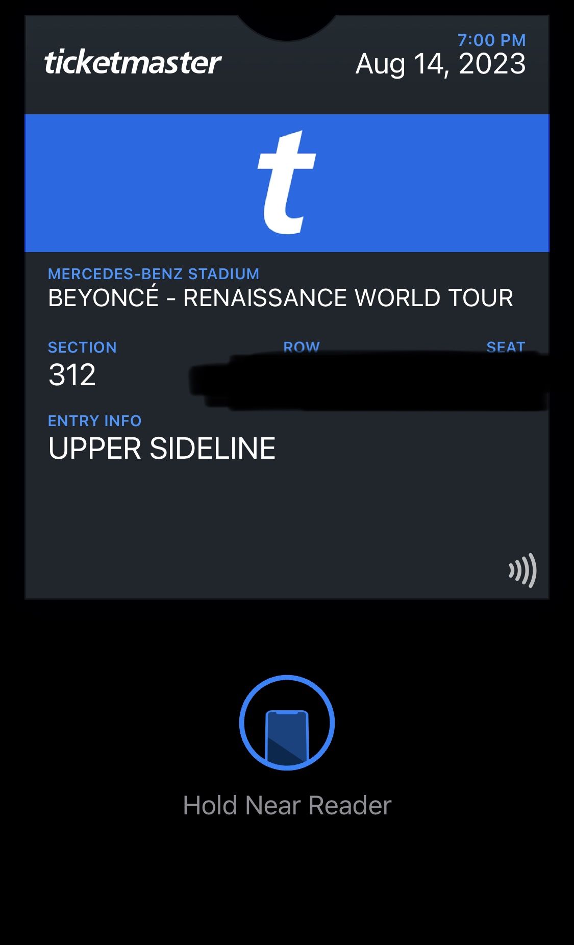 Beyoncé Renaissance Tour 8/14 Single Ticket.