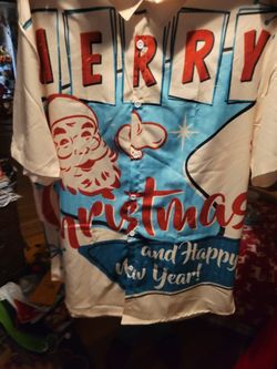 Mens Retro Style Christmas Shirt Xl