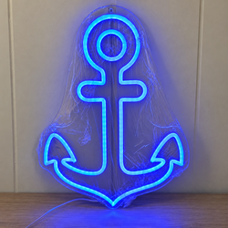 Blue anchor LED wall sign with dimmer