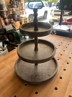Rustic farm style kitchen display stand