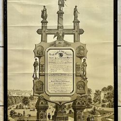 Antique 1896 Civil War Easel Monument Lithograph 22.5”x 30”