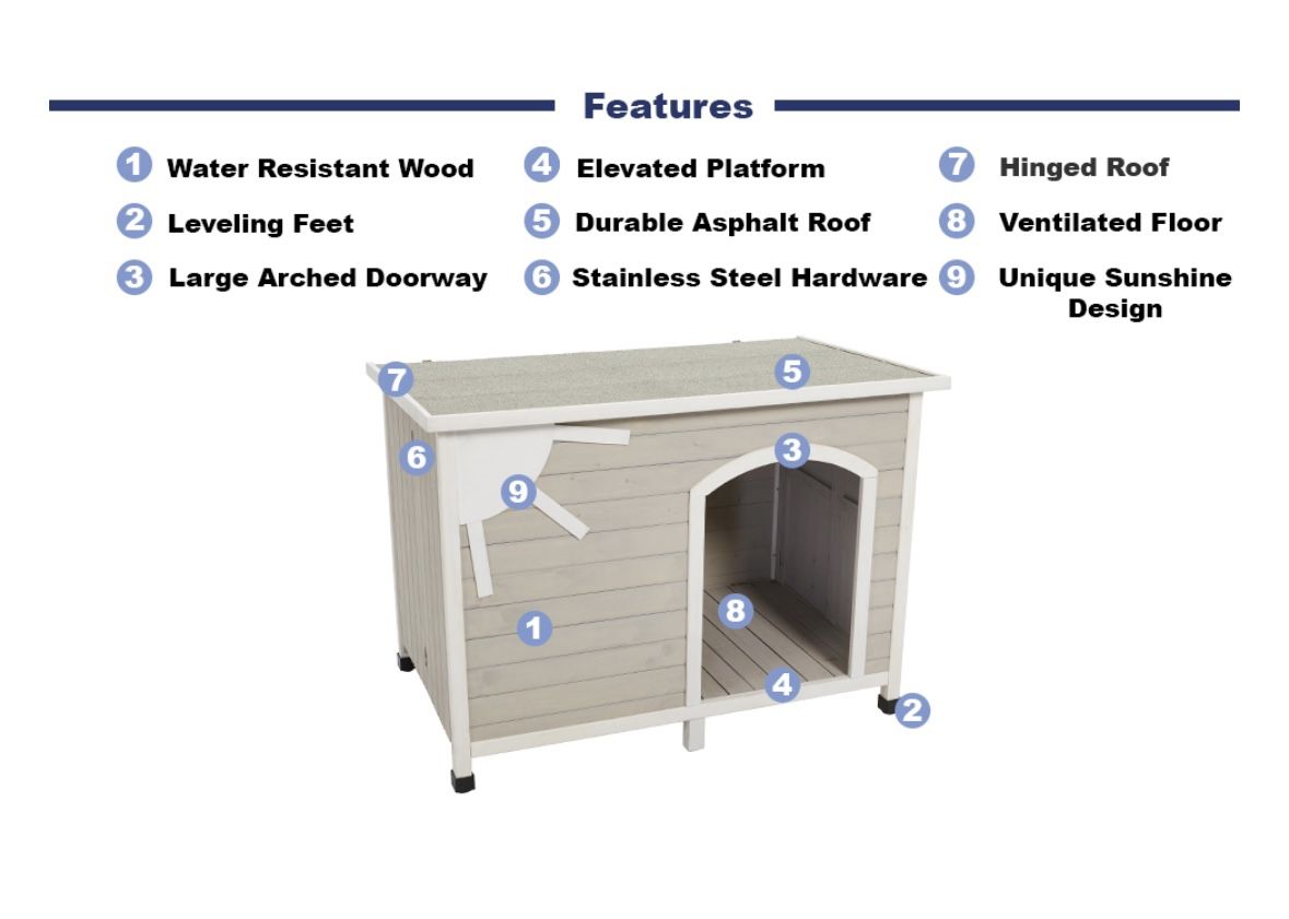 EILIO Small Folding Wood Doghouse Pet carriers & Houses