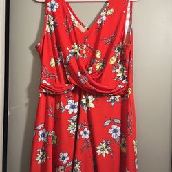 Red Floral Dress Size XXL