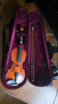 Acoustic Violin Outfit with Hard Case and Bow - Excellent Condition