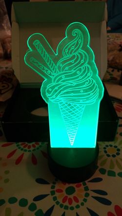 3d ice cream night light