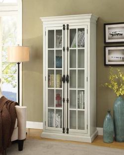 Tall Antique White Accent Cabinet ONLY $535- Lowest Prices Ever!