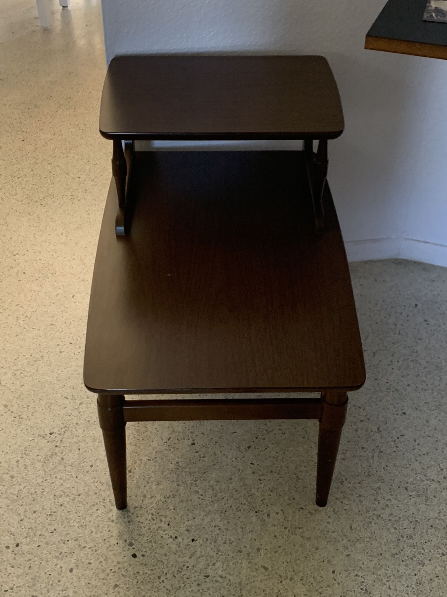 Two Tier End Table Mid Century Modern
