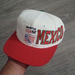 Vintage World Cup Team Mexico Hat USA '94 Soccer Apex One Snapback Cap 1994