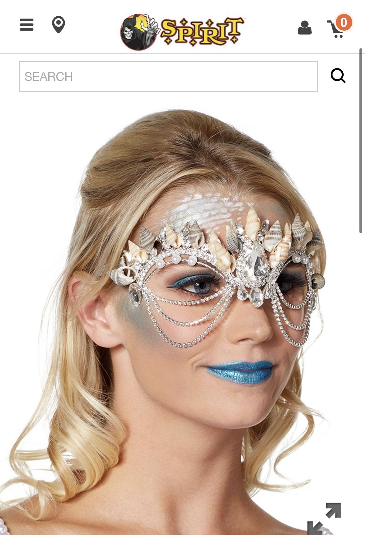 Mermaid Shell Diamond Eye Half Mask $ 19.99