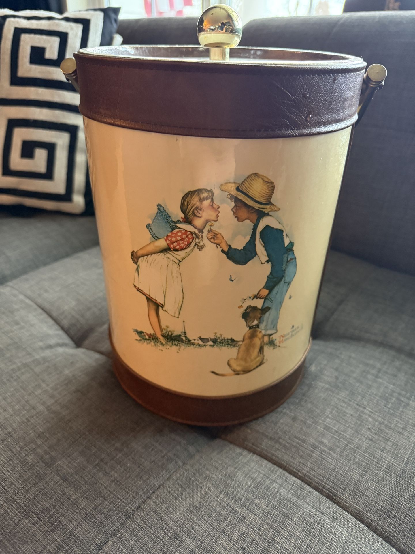 1970s Norman Rockwell Collectors Ice Bucket