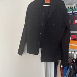 All Black Levi Jean Jacket Size L