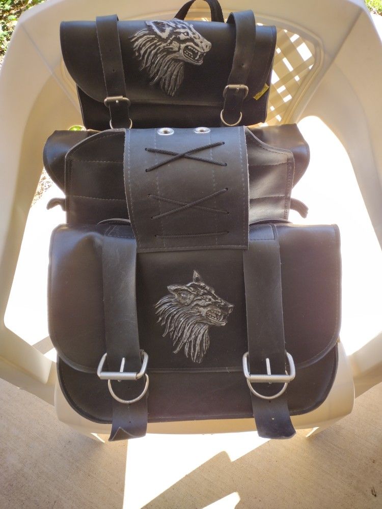 Willie & Max Motorcycle Saddle Bags & Tool Pouch