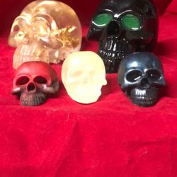 5 Skull Lot  Halloween skulls