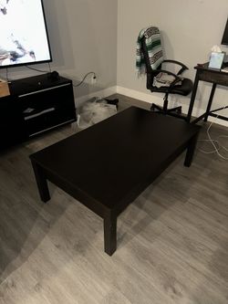 IKEA Black Coffe Table With Storage And Rider