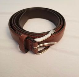 Beverly Hills Polo Club brown leather belt with silver buckle, 2-for-1.  Size 42. New