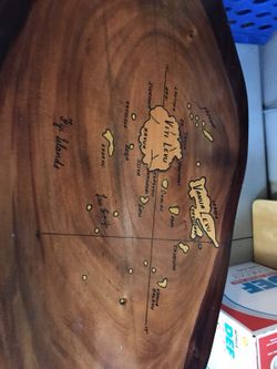 Beautiful Fiji map coffee table