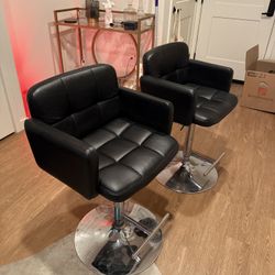 Black Leather Bar Stools