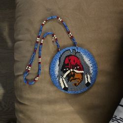 Native American Beadwork Pendant (4 Inches)
