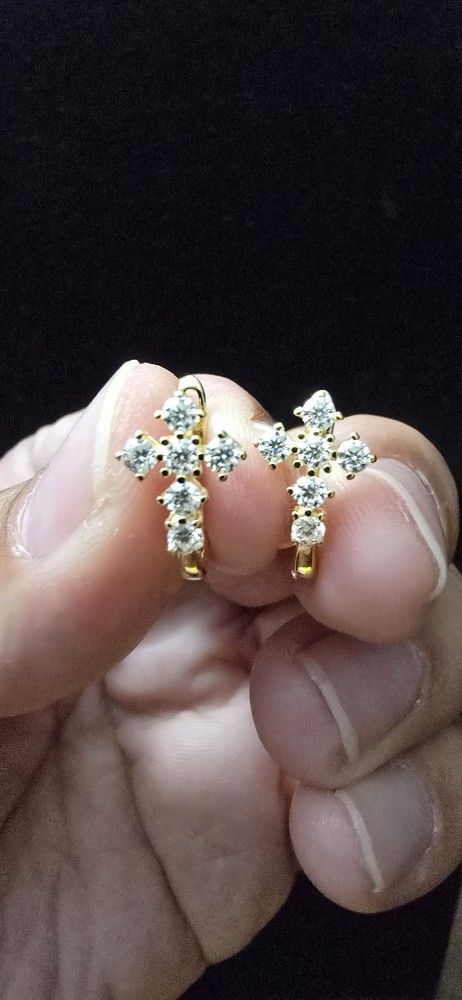 Gold Over 925 Sterling Silver Earrings 