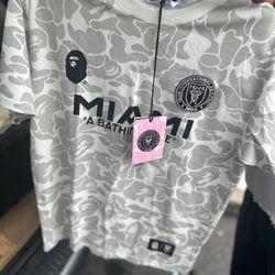 Grey And White Bape T Shirt 