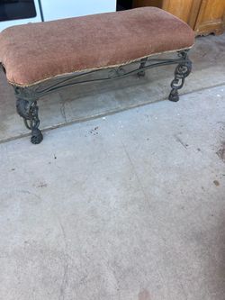 Ashley furniture wrought iron pawfooted bench